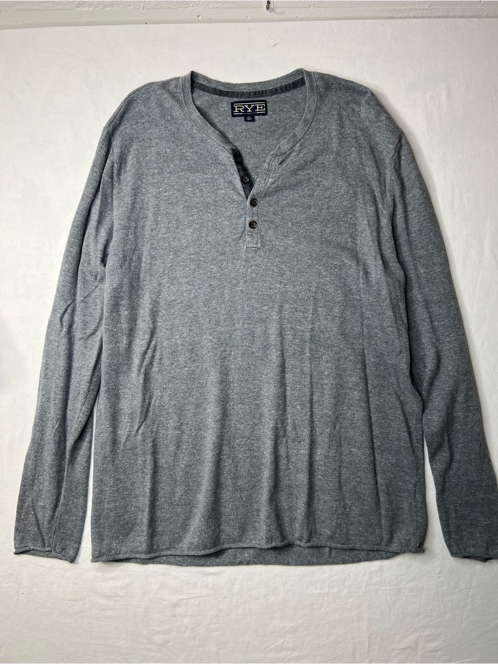Rye Men's Heather Gray Long-Sleeve Henley